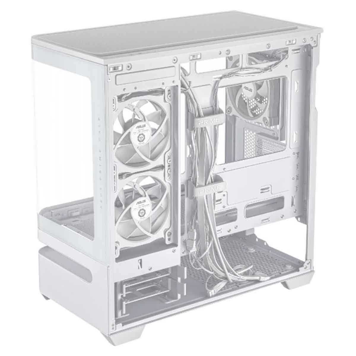 Asus White Prime AP202 TG ARGB Mid-Tower Gaming PC Case