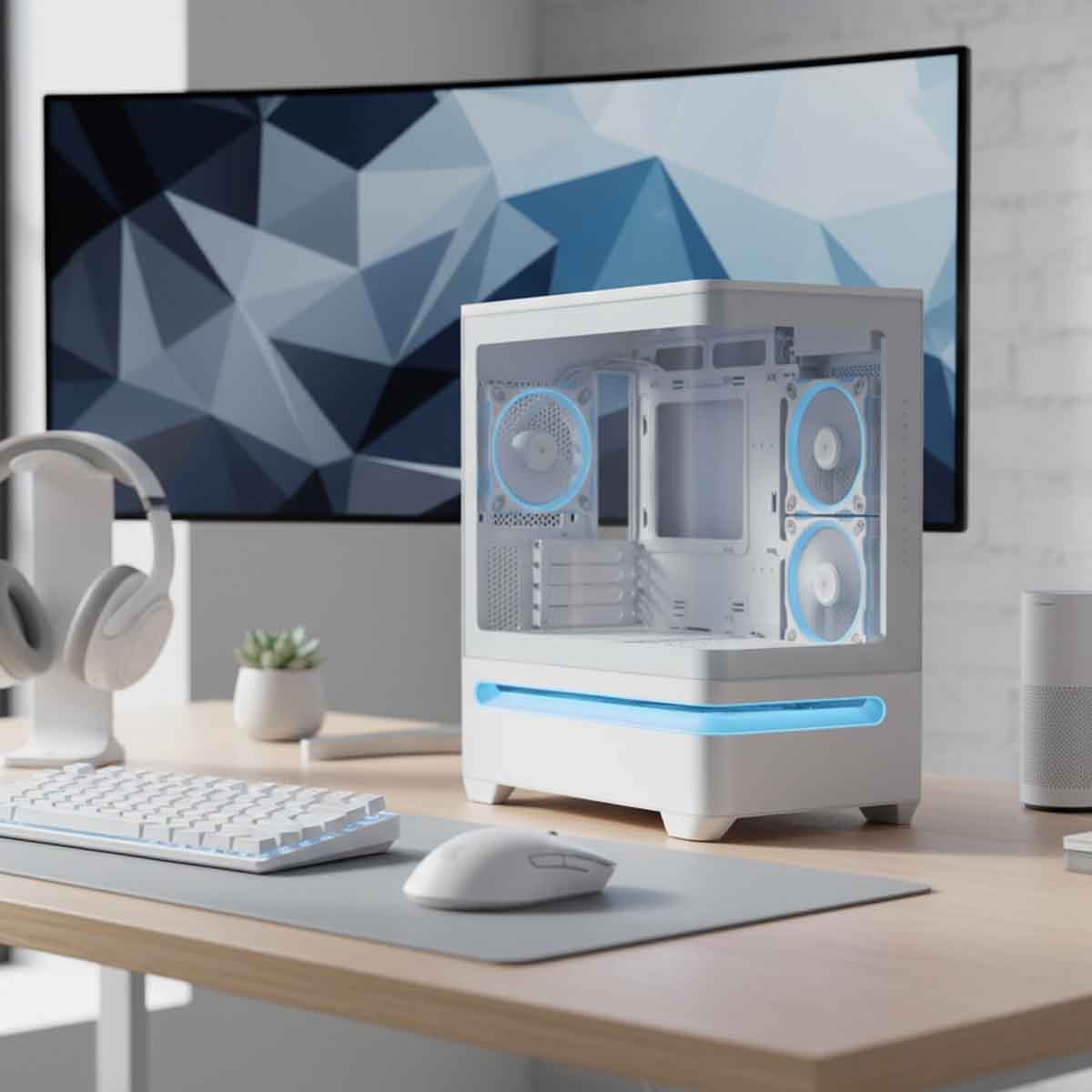 Asus White Prime AP202 TG ARGB Mid-Tower Gaming PC Case