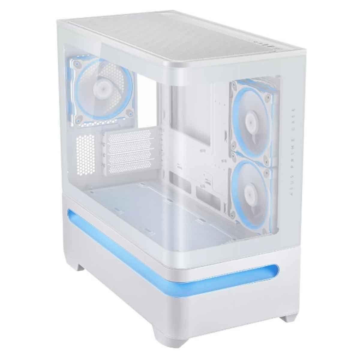 Asus White Prime AP202 TG ARGB Mid-Tower Gaming PC Case
