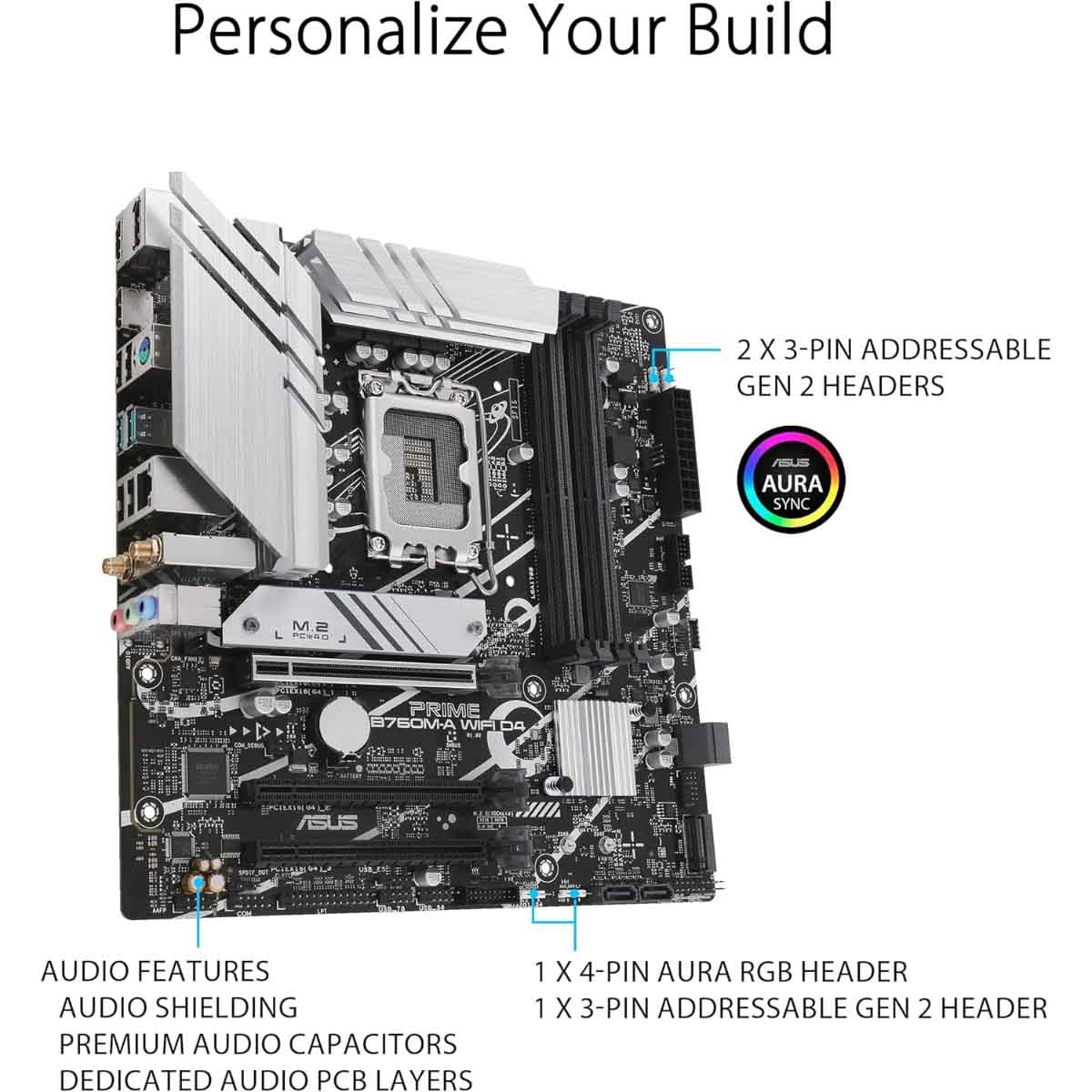 ASUS Prime B760M-A WiFi DDR4 Gaming Motherboard