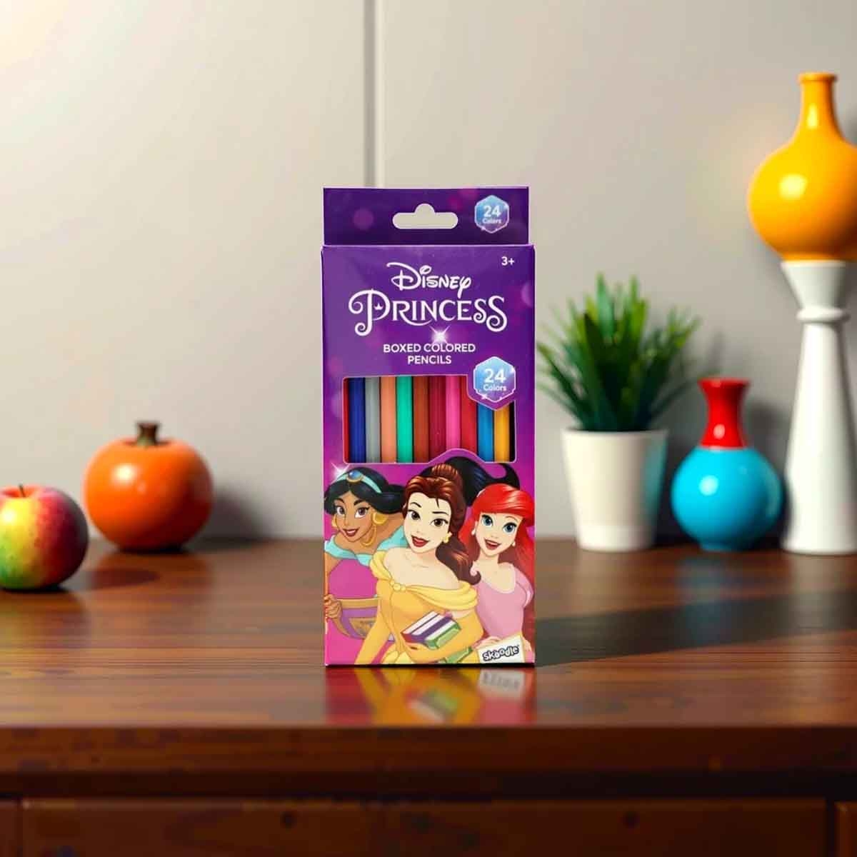 Disney Princess 24- Coloured Pencils Unisex, 3-4 Years