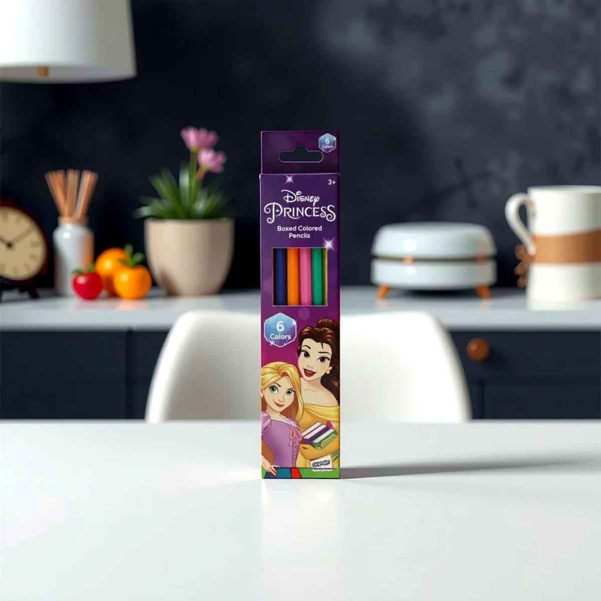 Disney Princess 6 Coloured Pencils Unisex, 3-4 Years