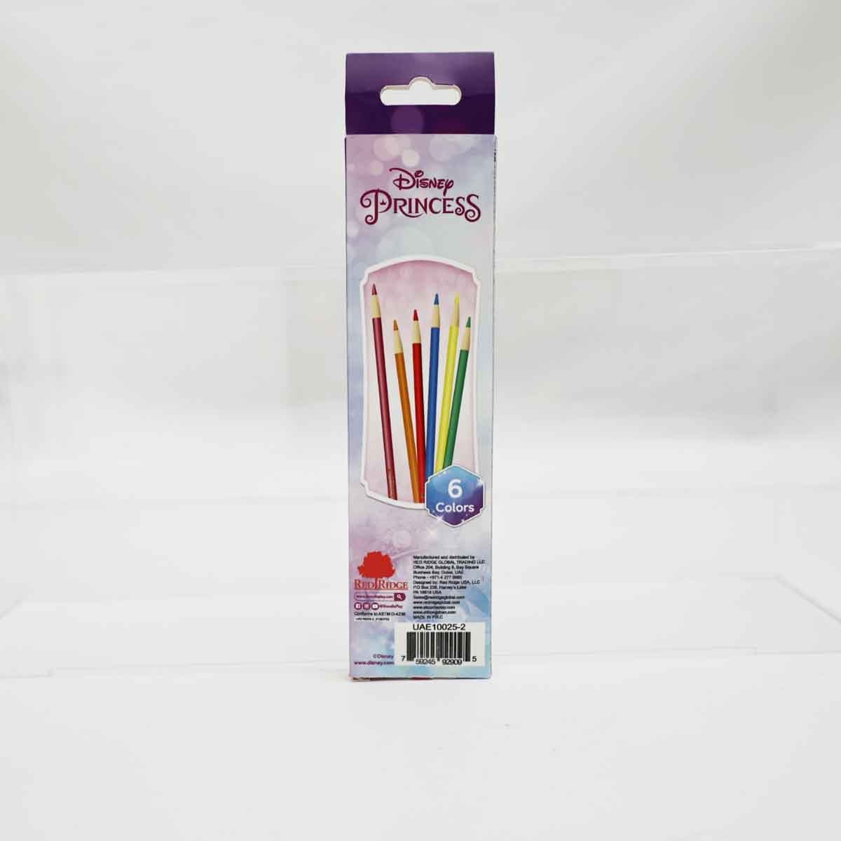 Disney Princess 6 Coloured Pencils Unisex, 3-4 Years