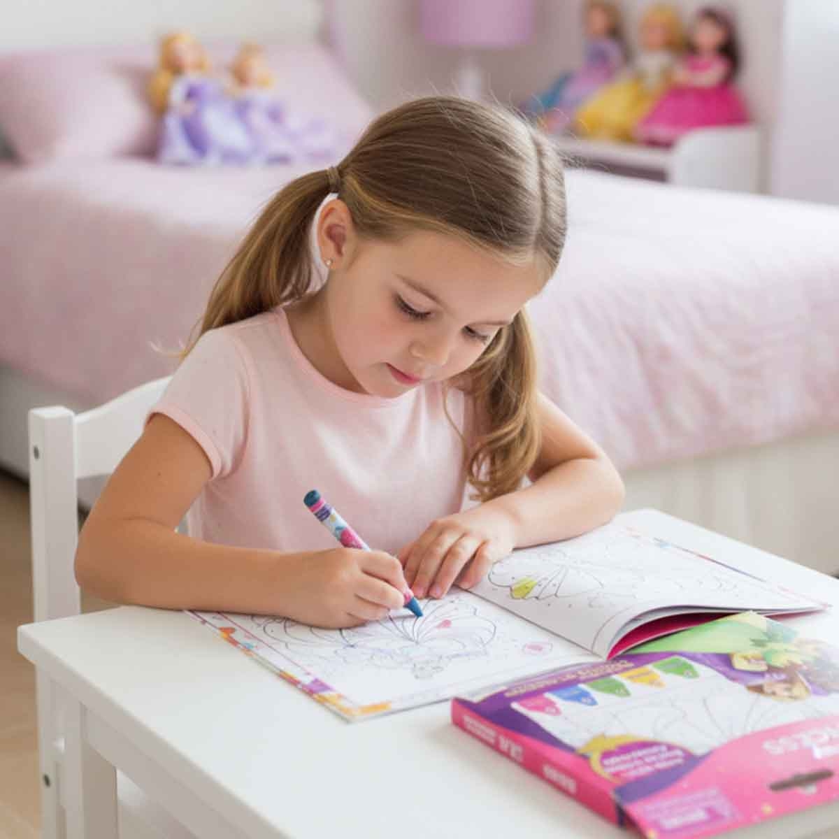 Disney Princess Color by Number Drawing Kit Unisex, 3-4 Years