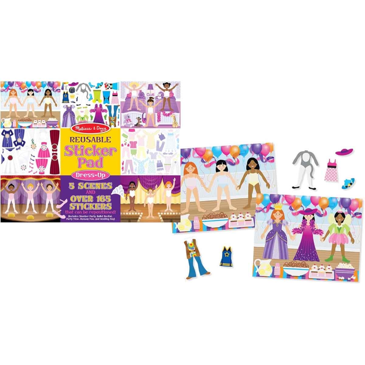 ميليسا آند دوغ مجموعة ملصقات قابلة لإعادة الاستخدام أكثر من 165 ملصق لتزيين الملابس للجنسين من عمر 3-4 سنوات