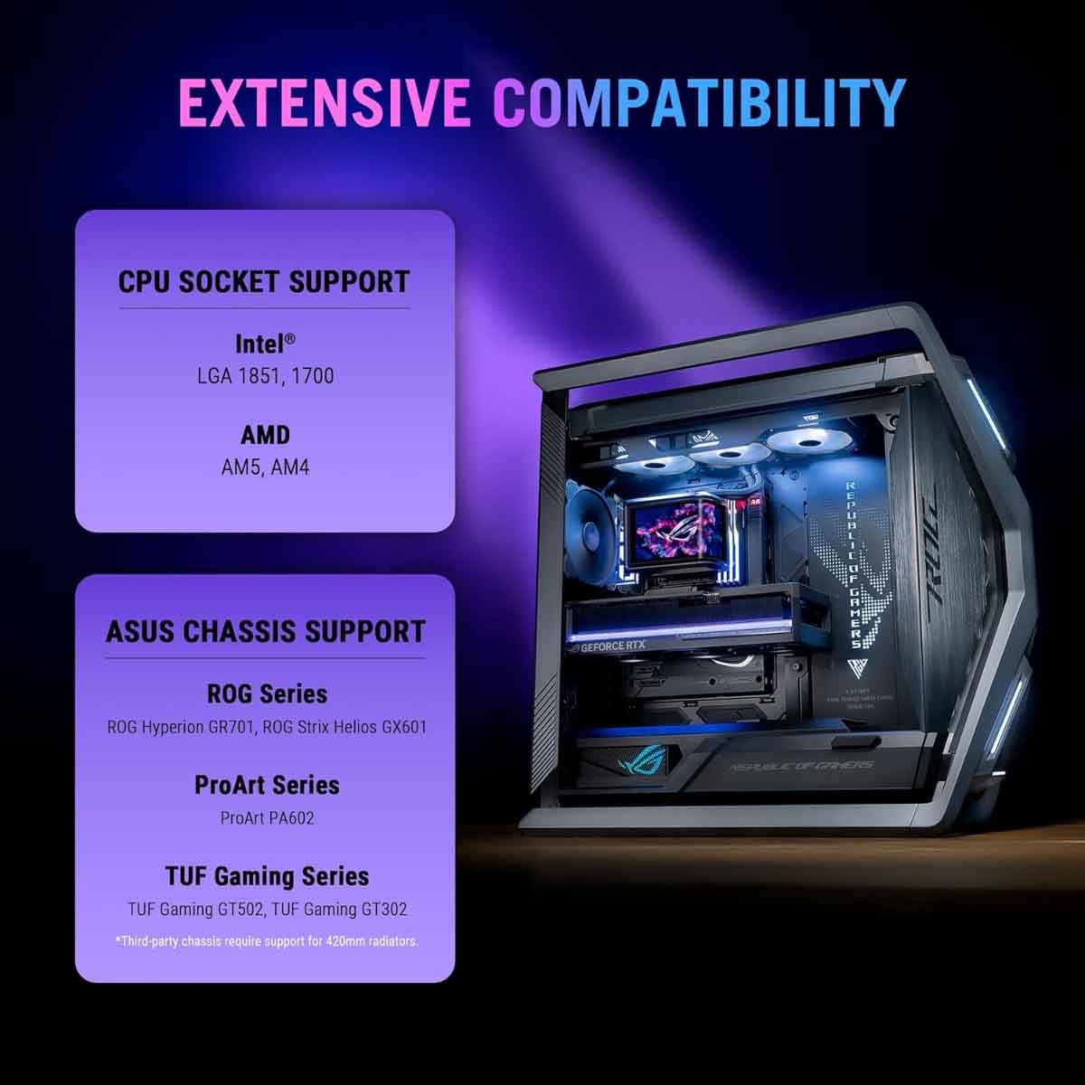 أسوس مبرد معالج سائل آر أو جي ريو 4 360 بإضاءة إيه آر جي بي