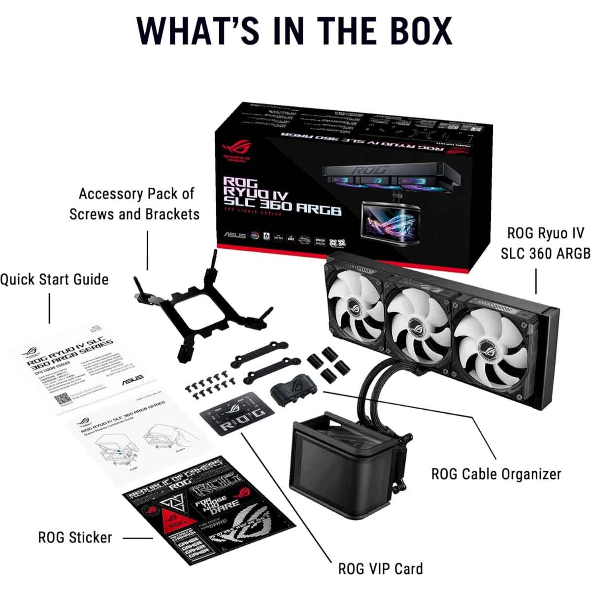 أسوس مبرد معالج سائل آر أو جي ريو 4 360 بإضاءة إيه آر جي بي