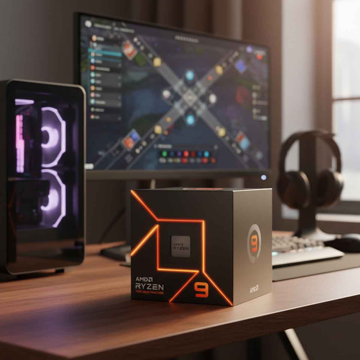 إيه إم دي رايزن 9 7900 معالج بسرعة 3.7GHz بعدد 12 نواة و24 خيط معالجة وذاكرة 76MB