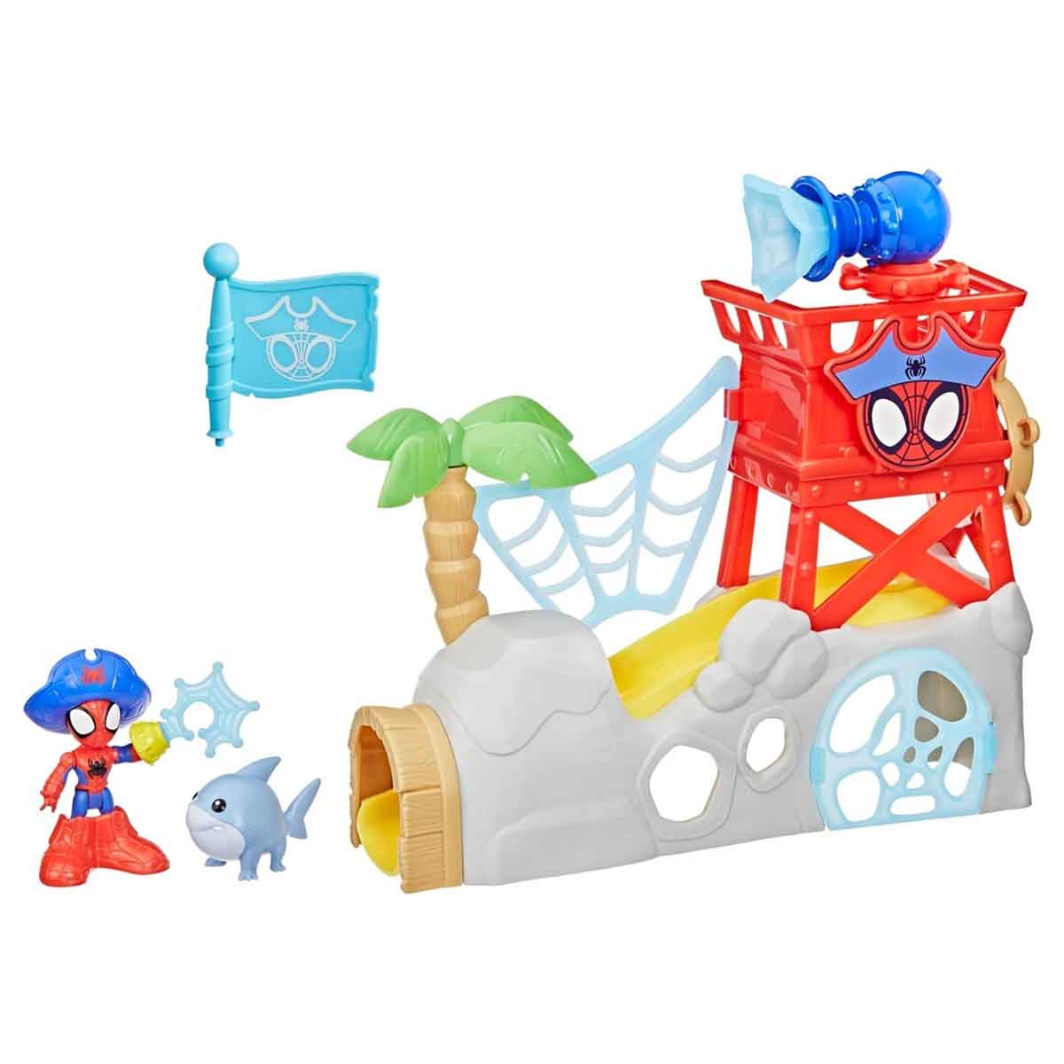 Spidey & His Amazing Friends Water-Webs Spidey Island Playset Unisex, 3-4 Years