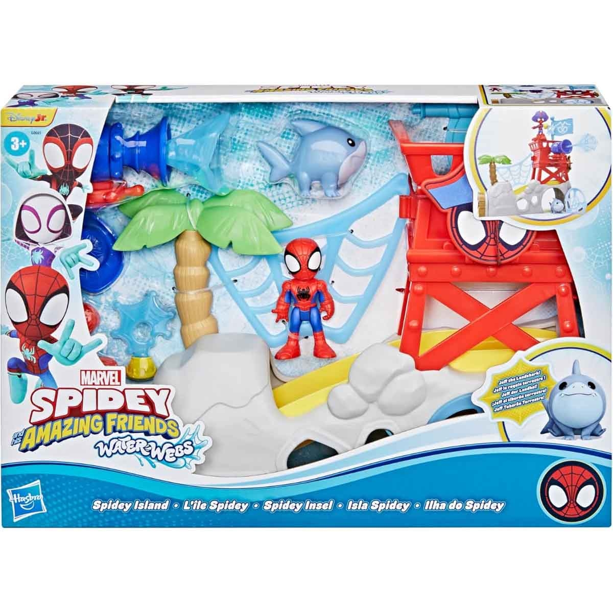 Spidey & His Amazing Friends Water-Webs Spidey Island Playset Unisex, 3-4 Years