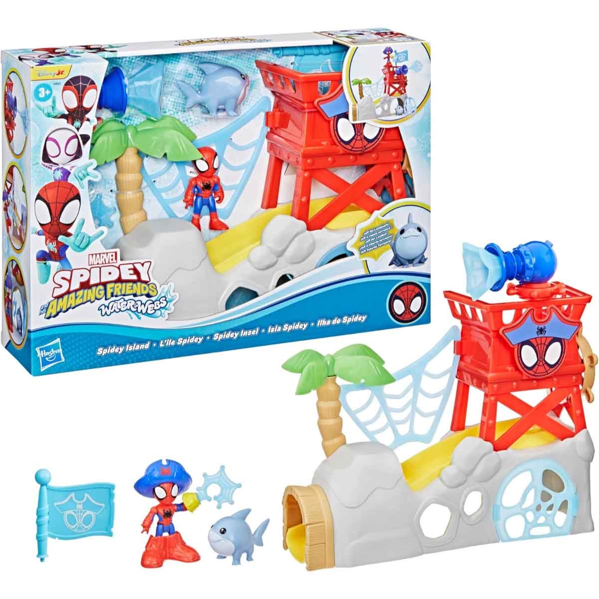 Spidey & His Amazing Friends Water-Webs Spidey Island Playset Unisex, 3-4 Years