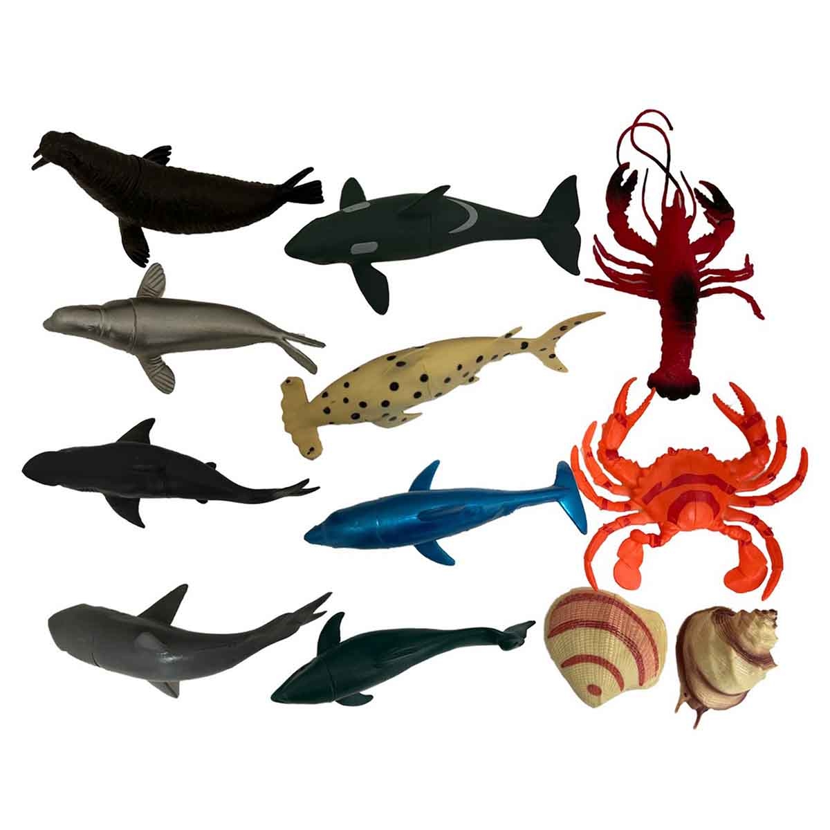 جيا زو مجموعة تماثيل الحيوانات البحرية مكونة من 16 قطعة للجنسين، عمر 3-4 سنوات