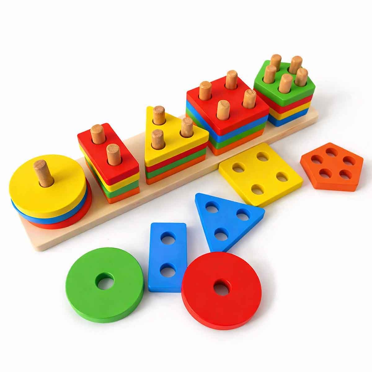 Shape Sorter Wooden Puzzle Toy Unisex, 3-4 Years