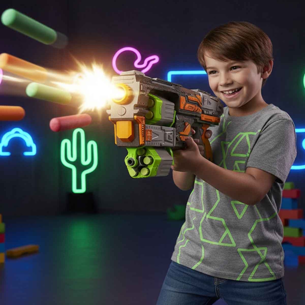 هيب شوت لعبة قاذف إسفنجي موديل FJ9008 للجنسين، عمر 8-10 سنوات