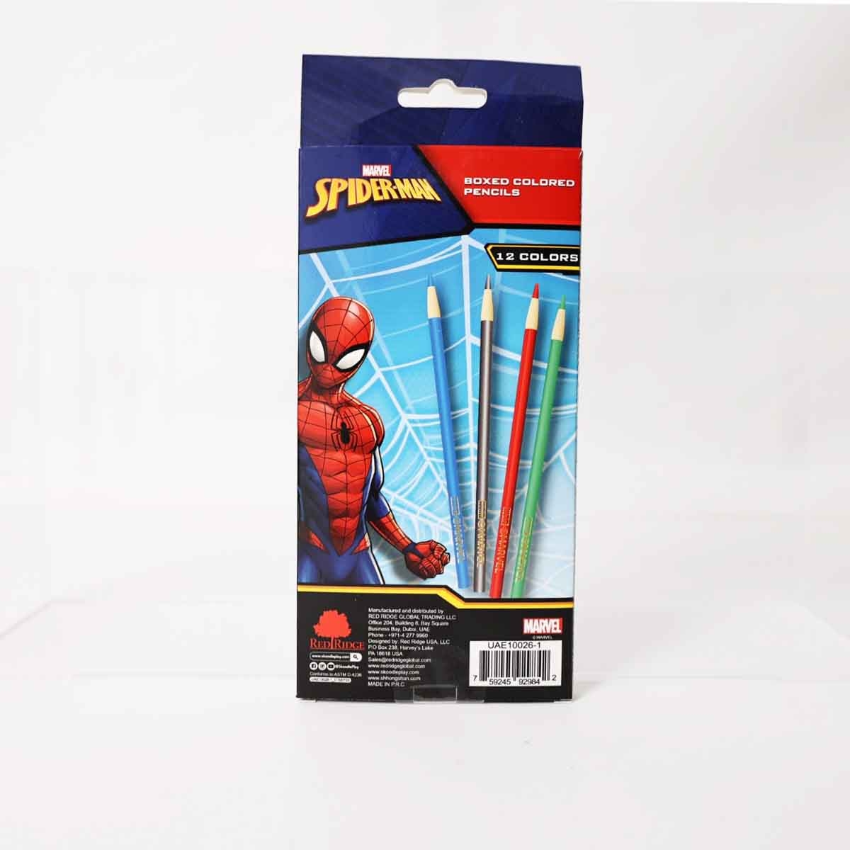 سبايدر مان مجموعة أقلام تلوين 12 لون للجنسين، عمر 3-4 سنوات