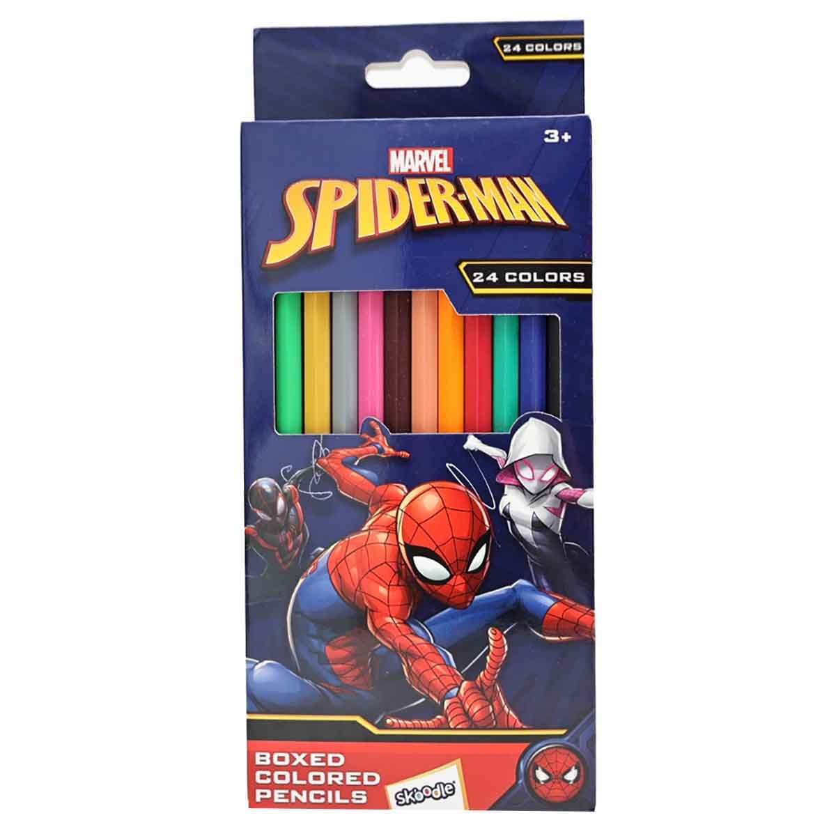 سبايدر مان مجموعة أقلام تلوين 24 لون للجنسين، عمر 3-4 سنوات