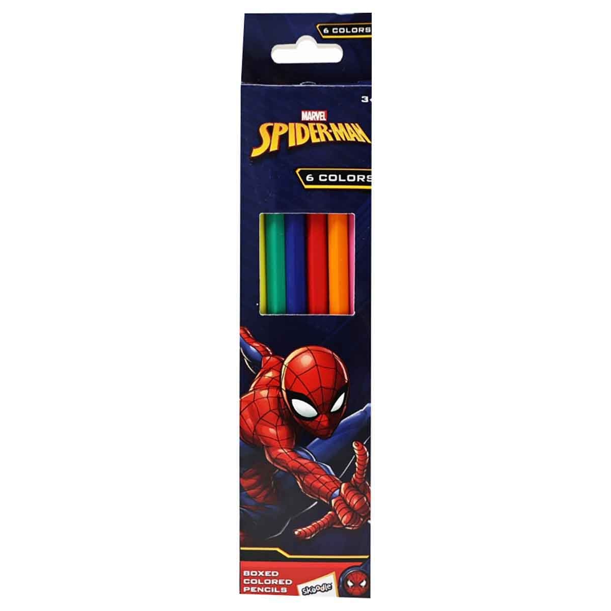 سبايدر مان مجموعة أقلام تلوين 6 ألوان للجنسين، عمر 3-4 سنوات