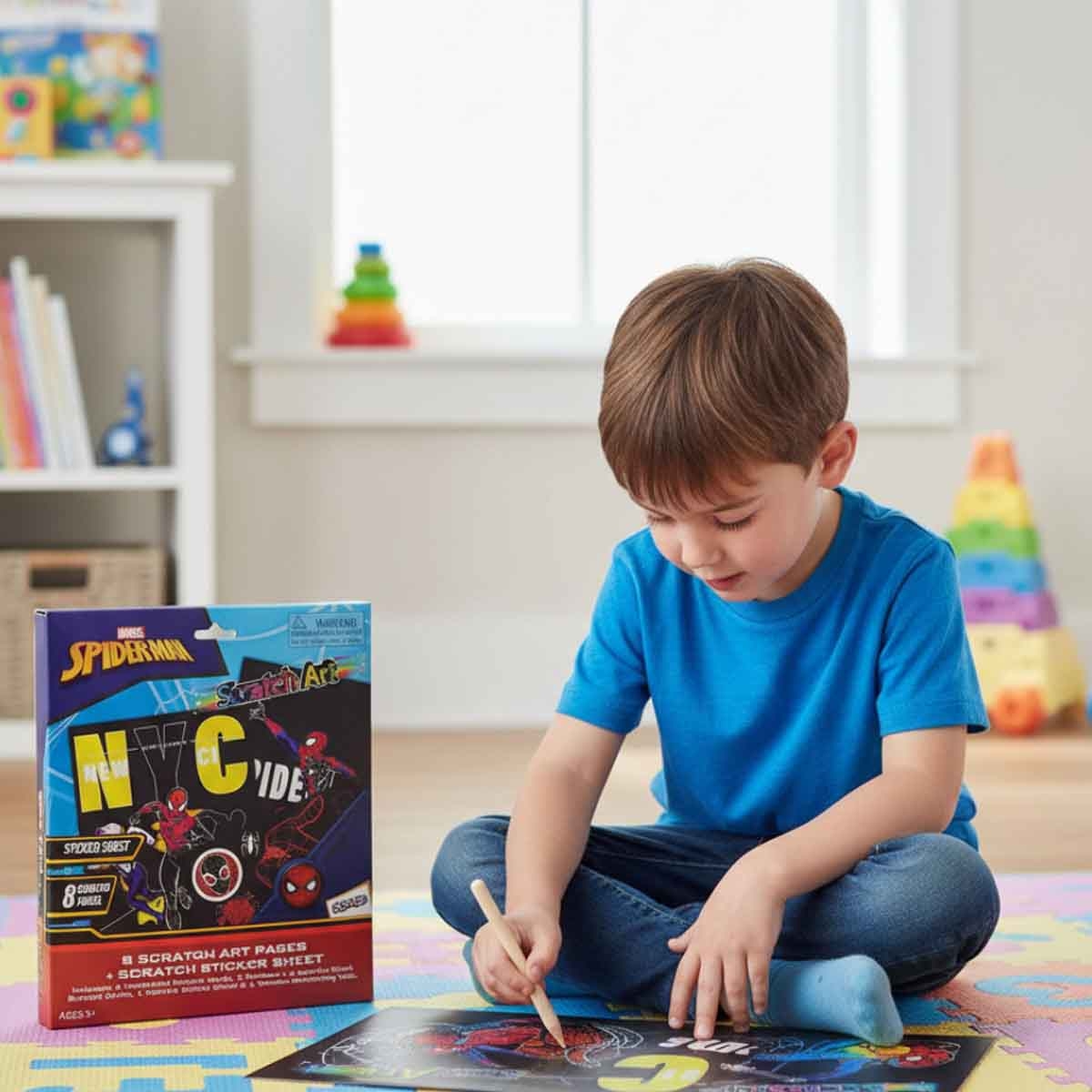 Spider-Man Scratch Scribble Sticker Set Unisex, 3-4 Years