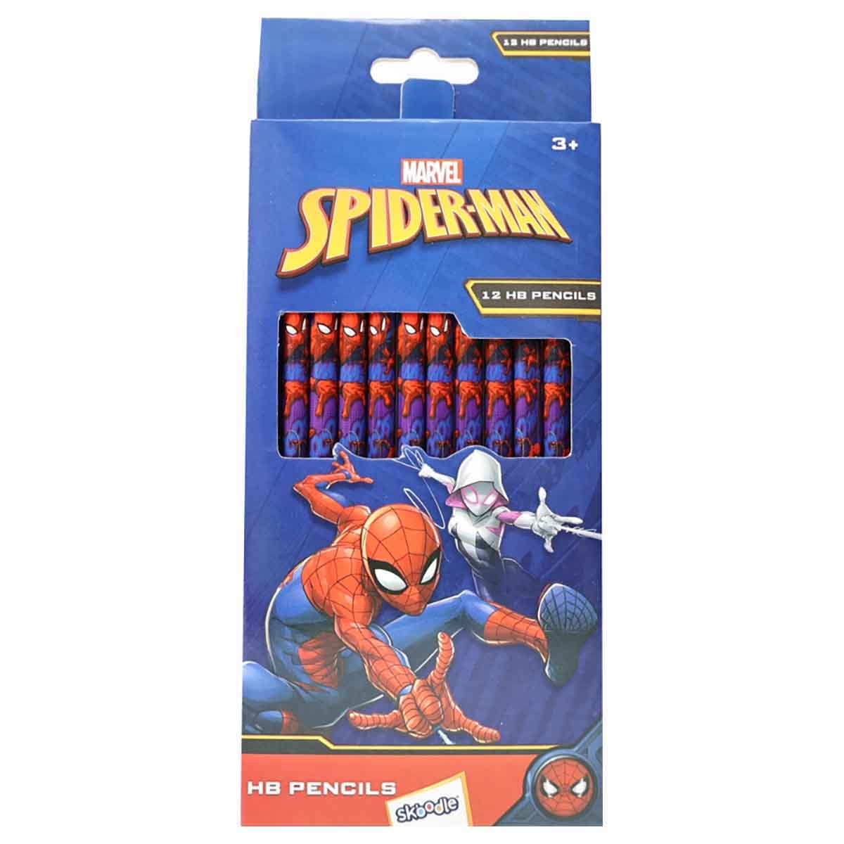 سبايدر مان مجموعة أقلام رصاص HB عدد 12 للجنسين، عمر 3-4 سنوات