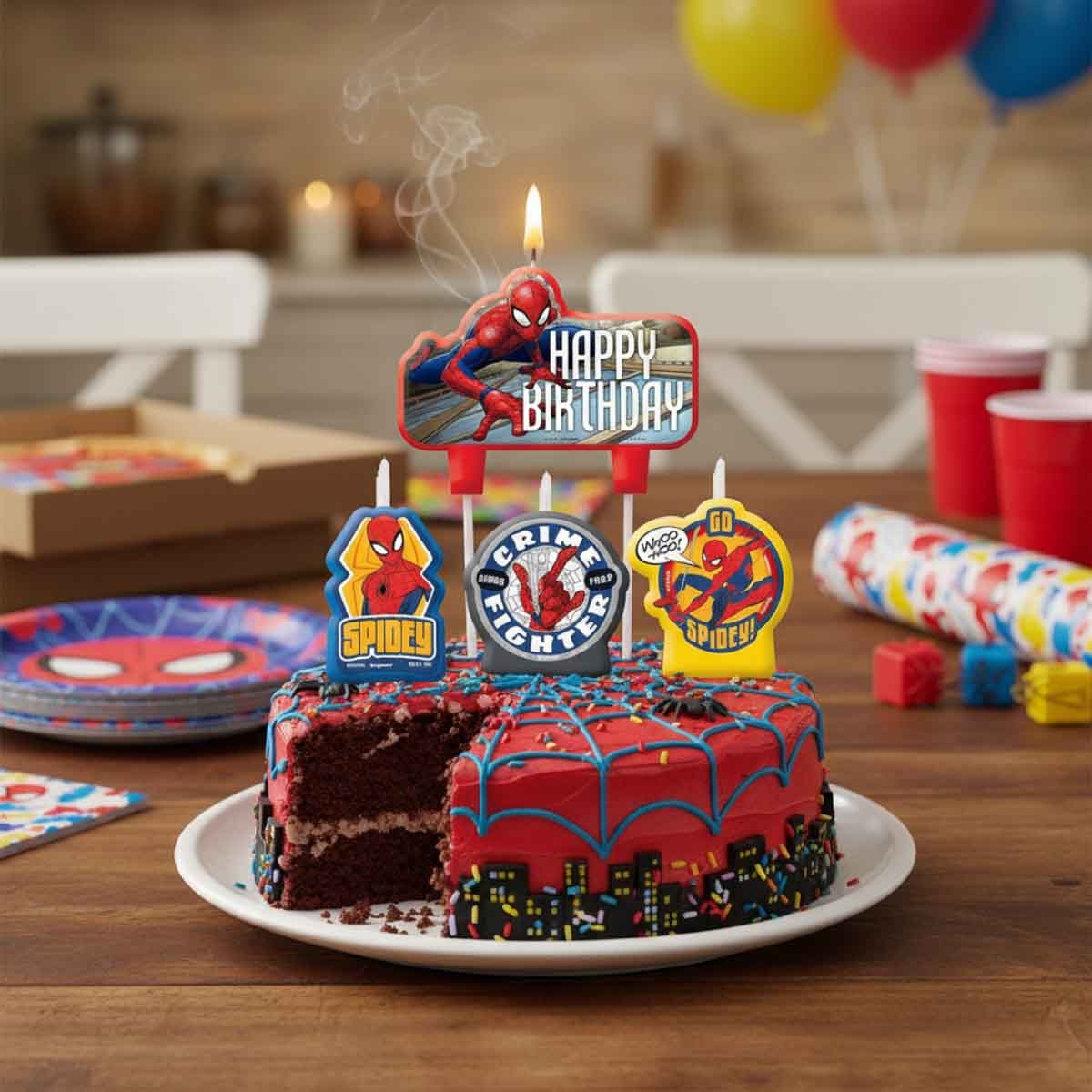 Spider-Man Birthday Candle Set