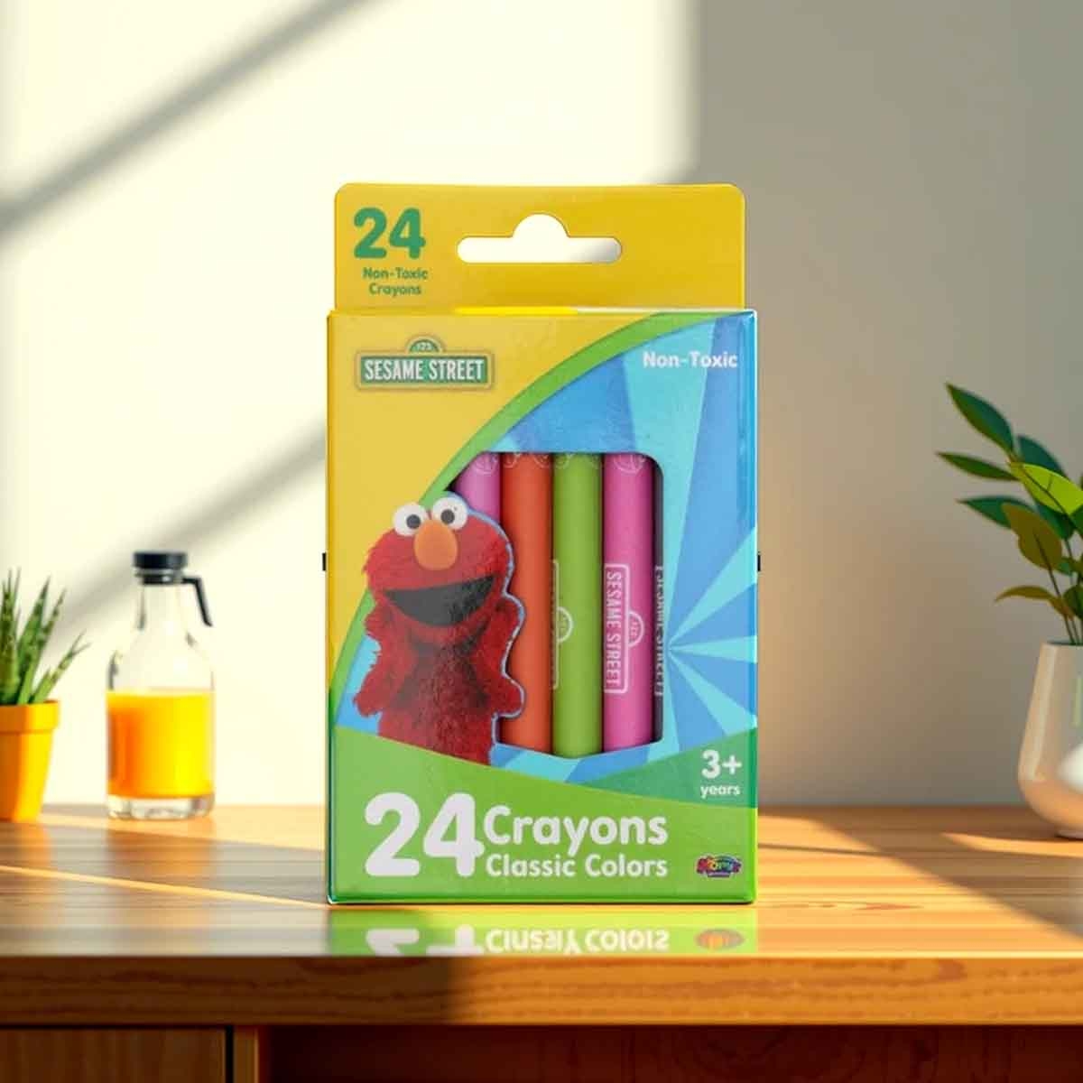 Sesame Street 24-Colours Crayons Unisex, 3-4 Years