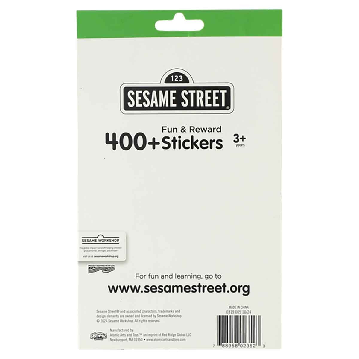 سيزام ستريت أكثر من 400 ملصق مرح ومكافأة، للجنسين، للأعمار من 3 إلى 4 سنوات