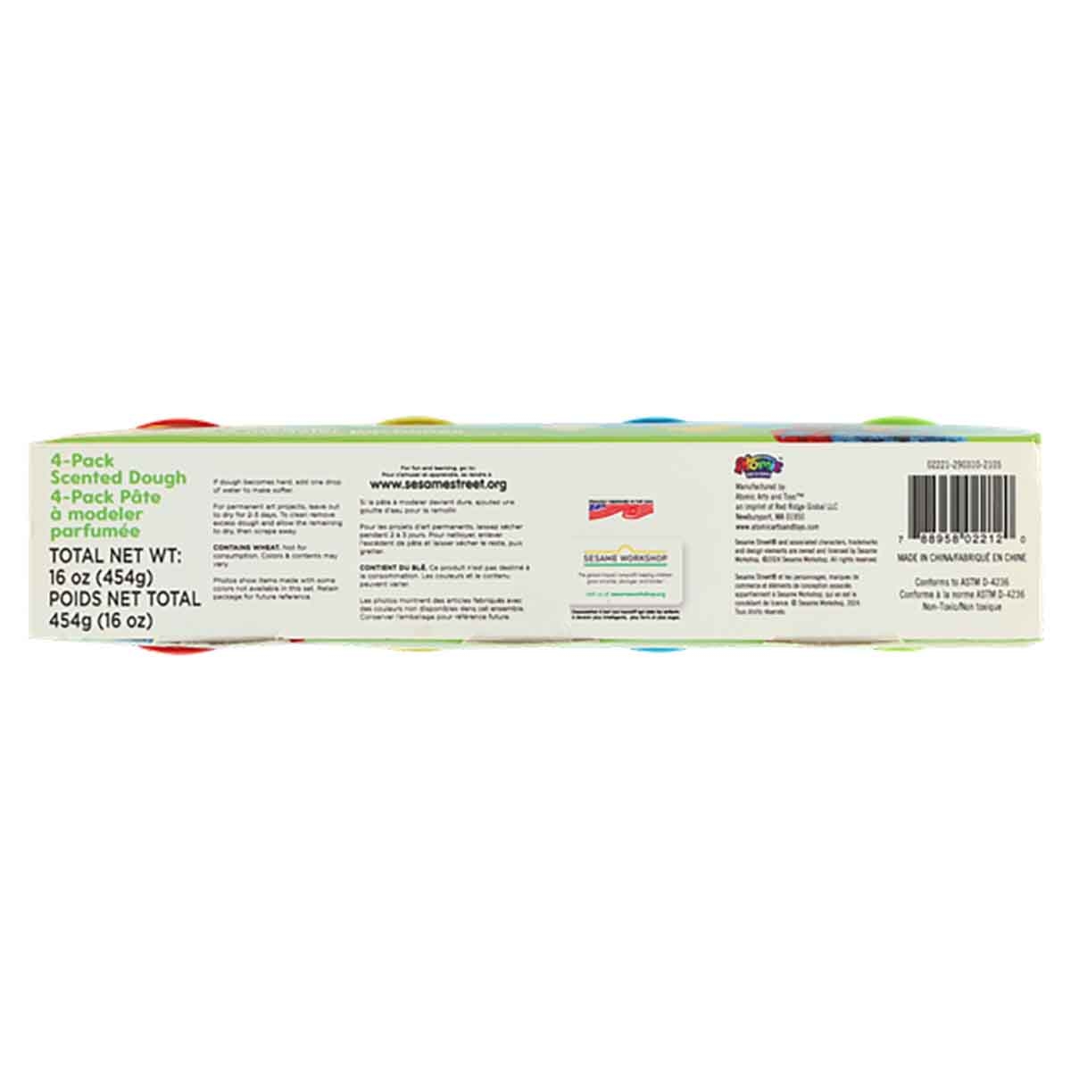 سيزام ستريت مجموعة عجين معطر مكونة من 4 عبوات وزن 4 أونصات، للجنسين، للأعمار من 3 إلى 4 سنوات