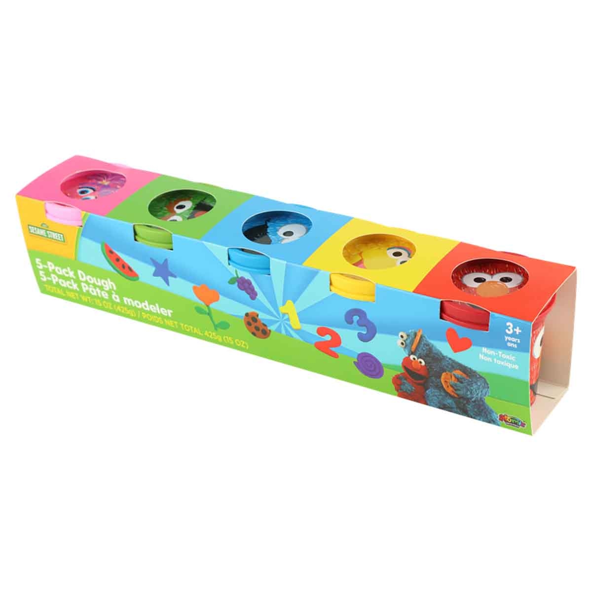 Sesame Street 3oz. 5-Colours Dough Set Unisex, 3-4 Years