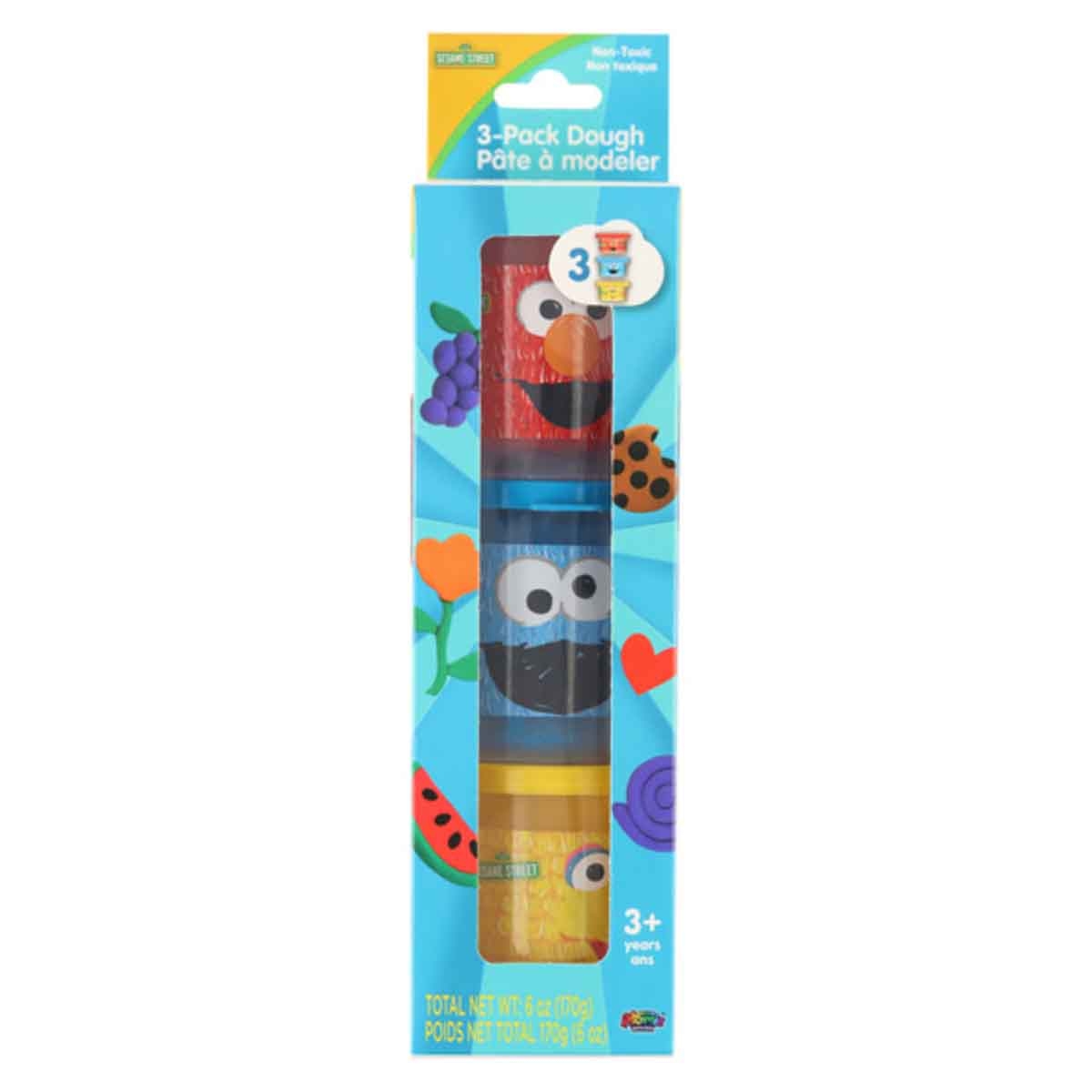 Sesame Street 2oz. 3-Colours Dough Set Unisex, 3-4 Years