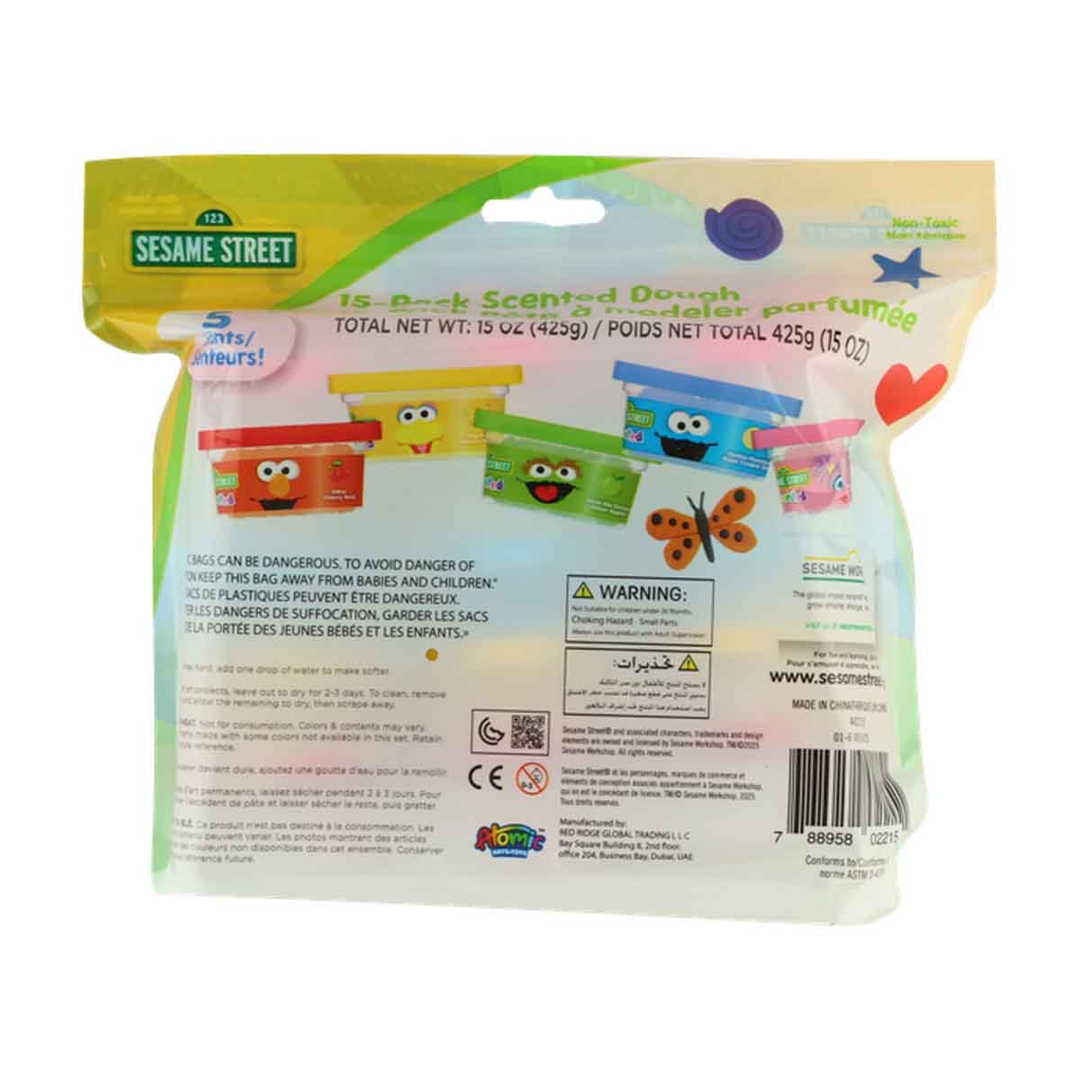 Sesame Street 1oz. 15-Cans Scented Dough Set Unisex, 3-4 Years