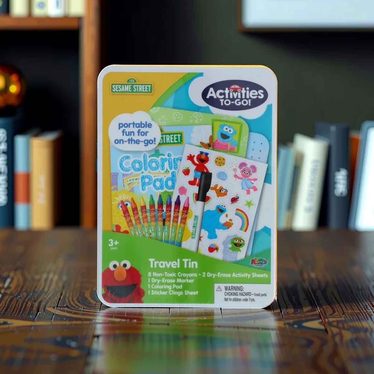 سيزام ستريت مجموعة فنون في علبة معدنية للسفر، للجنسين، للأعمار من 3 إلى 4 سنوات