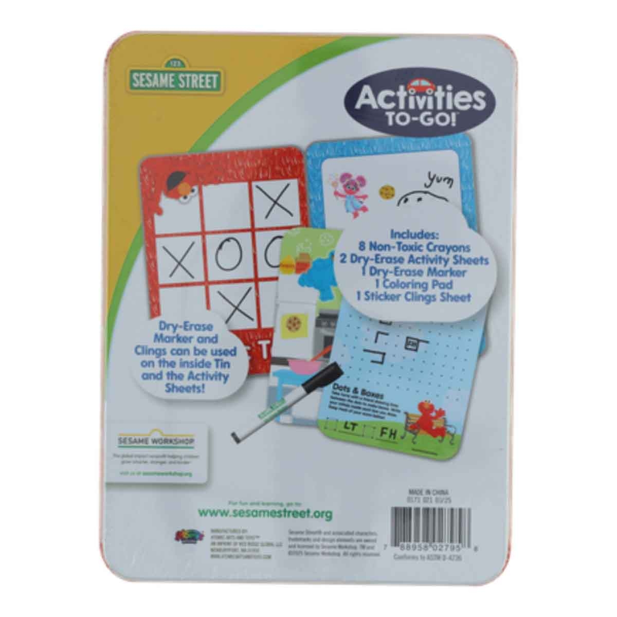 سيزام ستريت مجموعة فنون في علبة معدنية للسفر، للجنسين، للأعمار من 3 إلى 4 سنوات