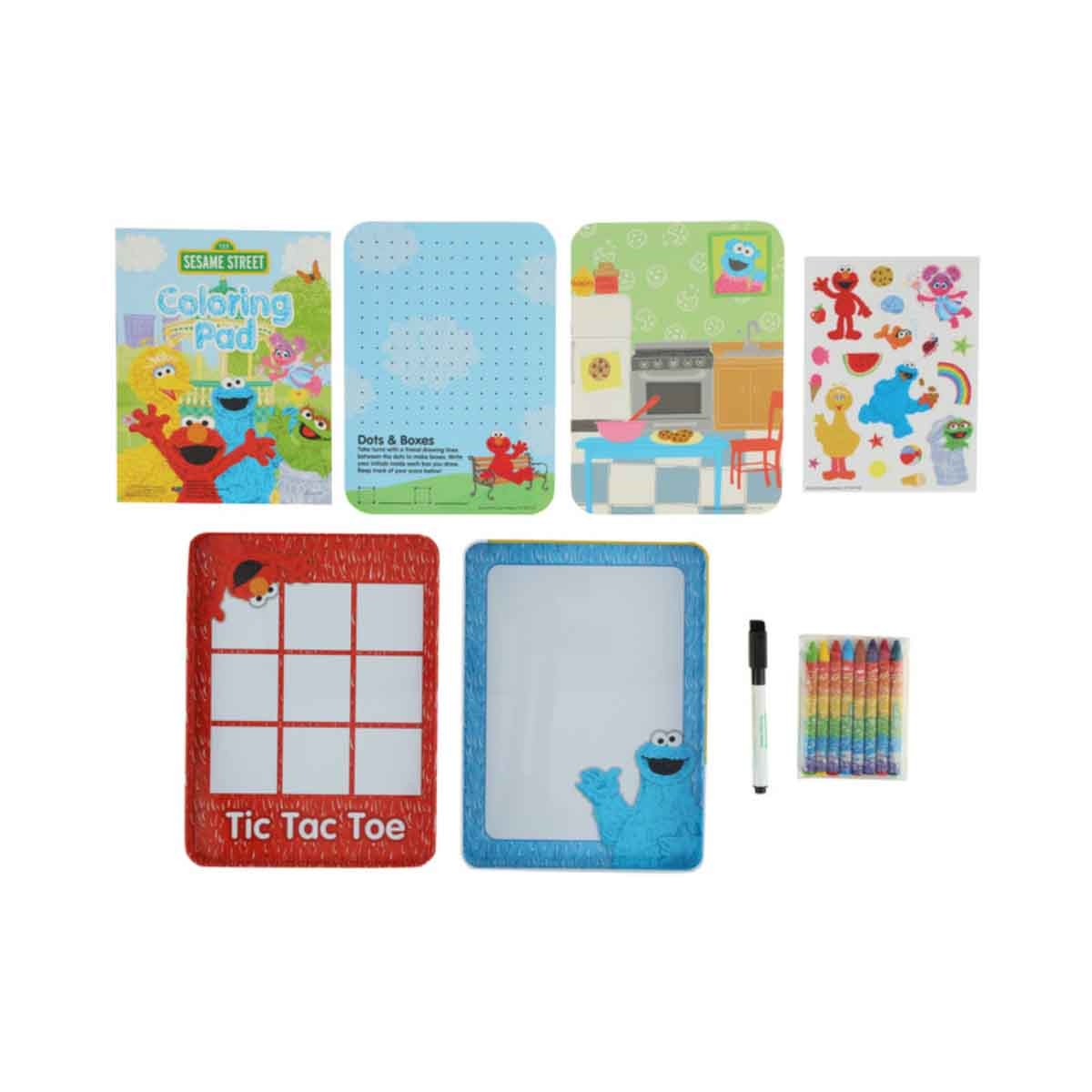 سيزام ستريت مجموعة فنون في علبة معدنية للسفر، للجنسين، للأعمار من 3 إلى 4 سنوات