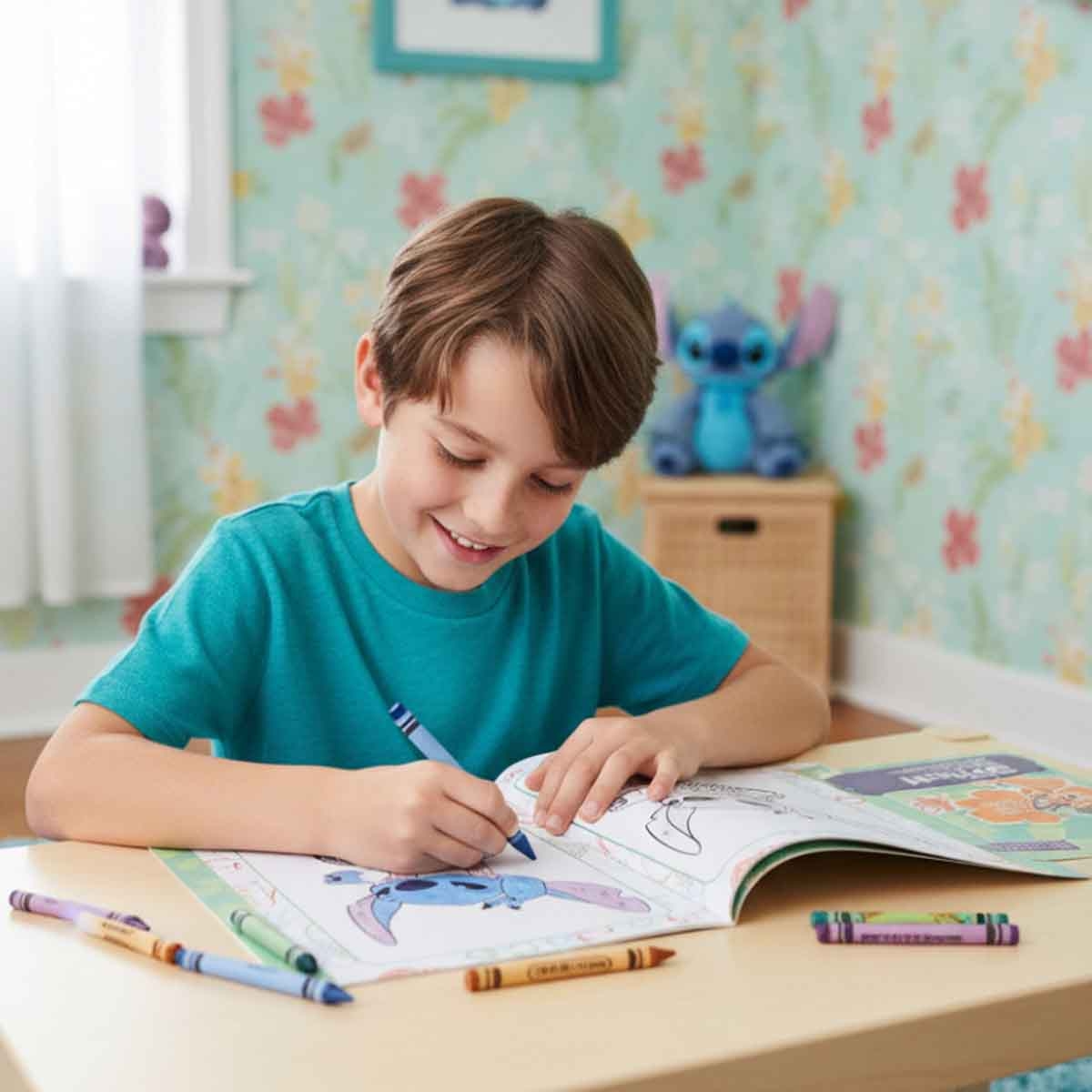 Disney Stitch Color by Number Drawing Kit Unisex, 3-4 Years