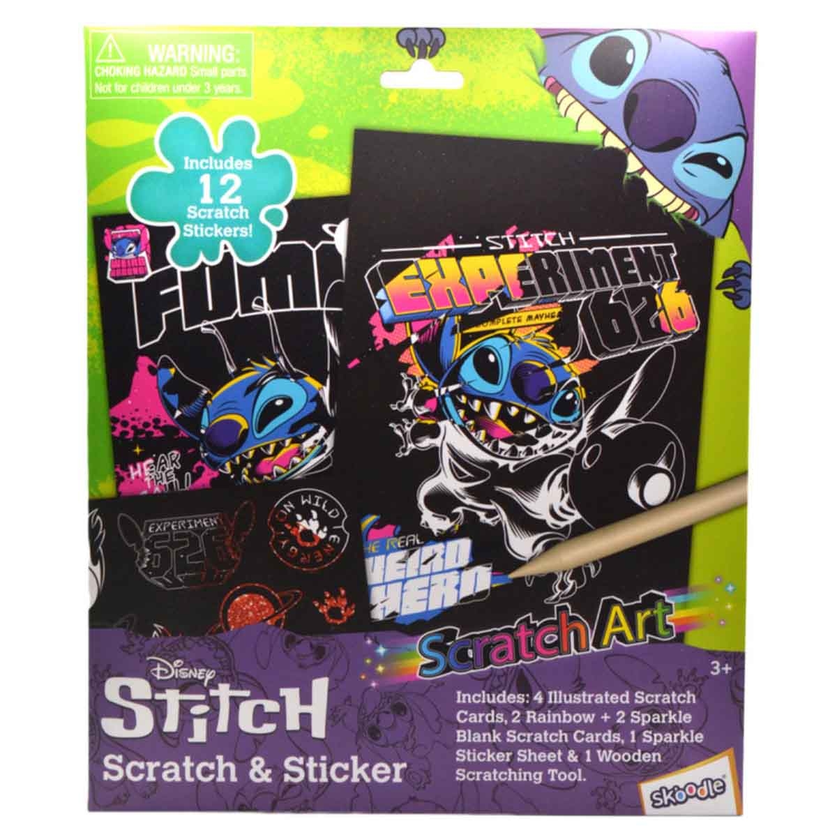 Disney Stitch Scratch Scribble Sticker Set Unisex, 3-4 Years