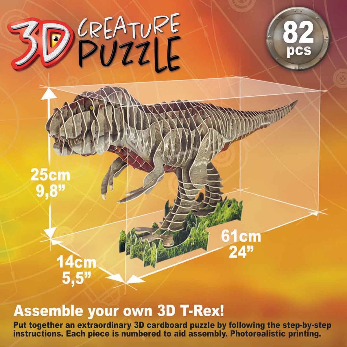 إديوكا أحجية مجسمة ثلاثية الأبعاد لديناصور تي ريكس للجنسين، عمر 5-7 سنوات