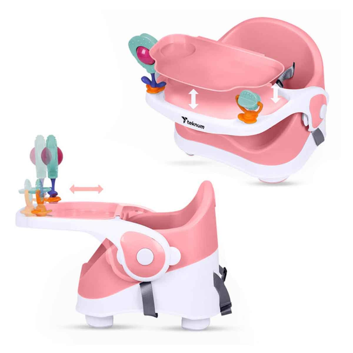 Teknum Pink Portable Booster Chair Toddler, 0-2 Years