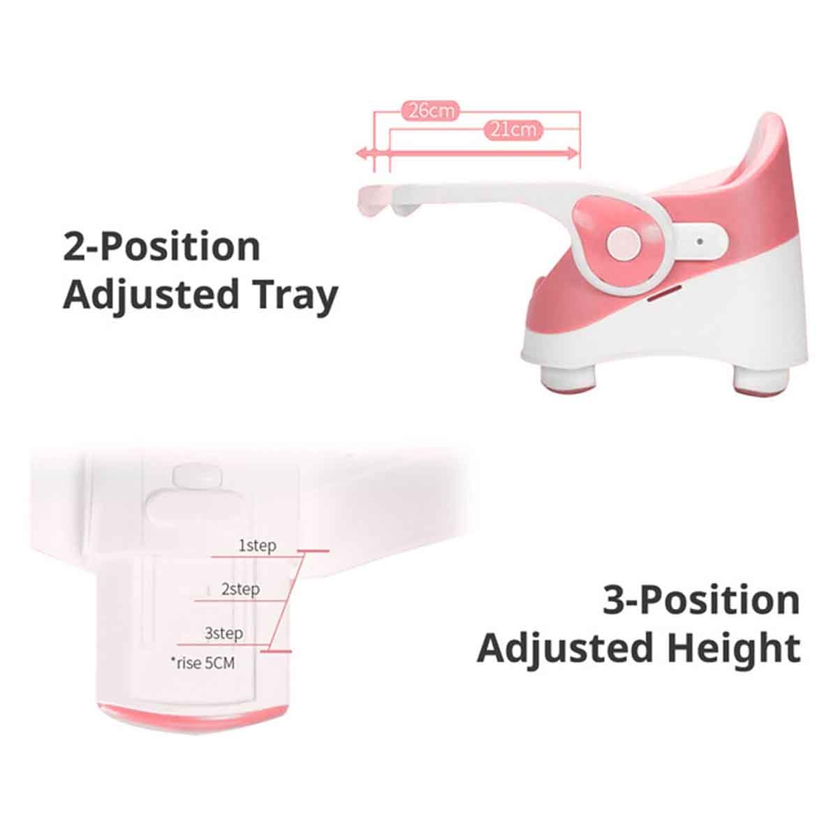 Teknum Pink Portable Booster Chair Toddler, 0-2 Years