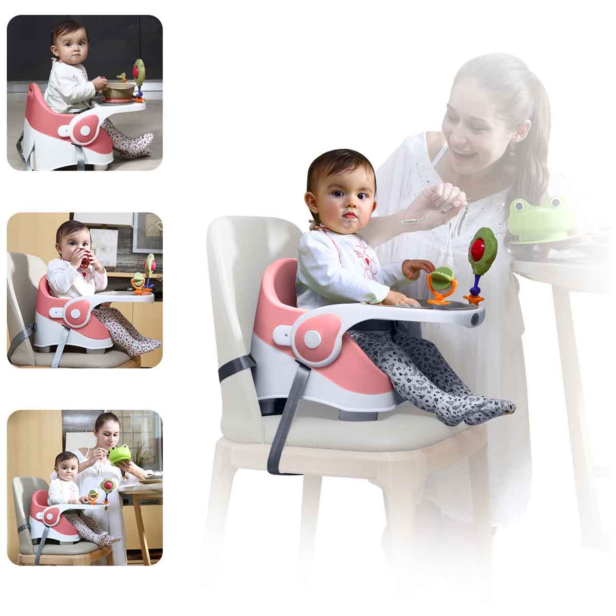 Teknum Pink Portable Booster Chair Toddler, 0-2 Years