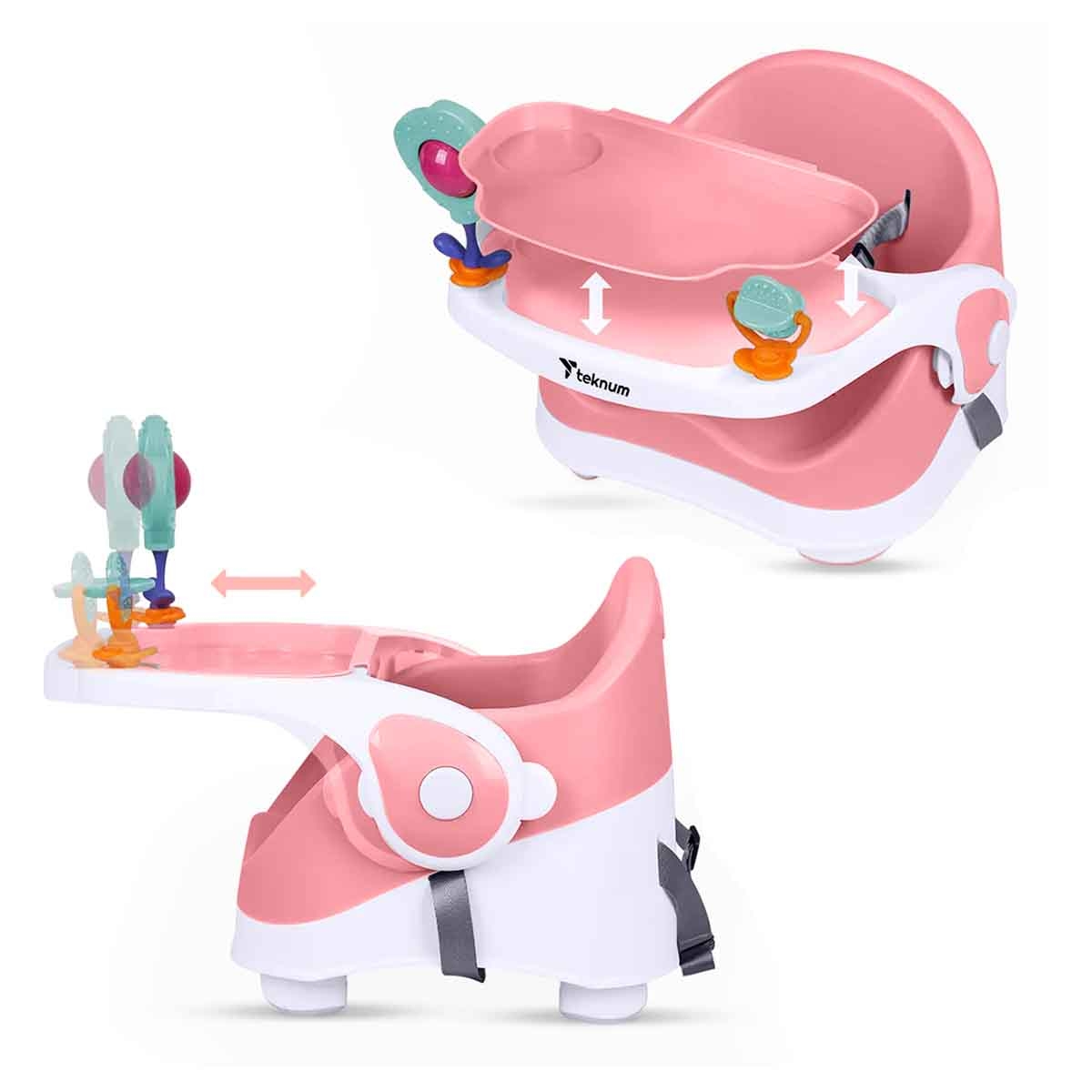 Teknum Pink Portable Booster Chair Toddler, 0-2 Years