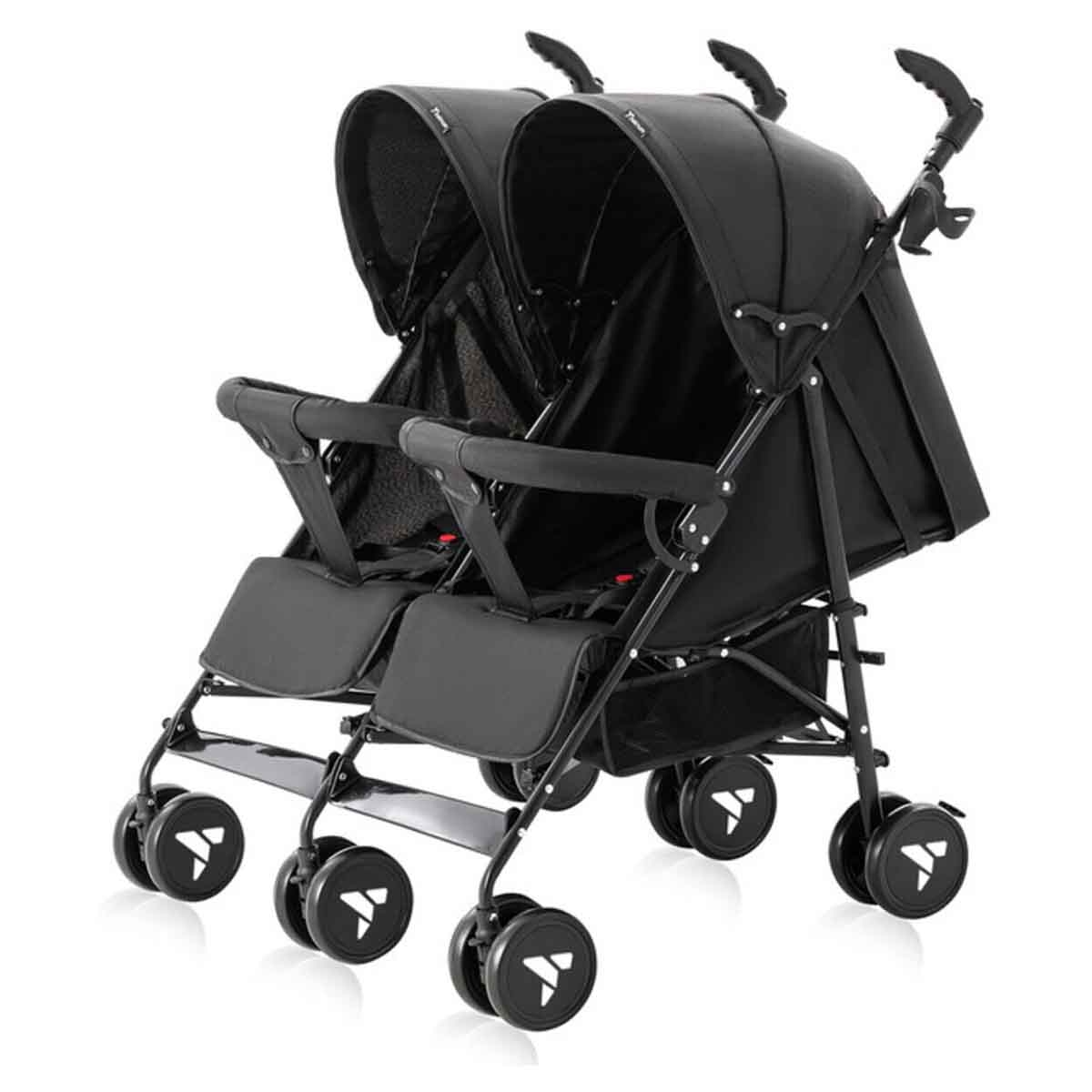 تيكنوم عربة أطفال مزدوجة فيلو باللون الأسود