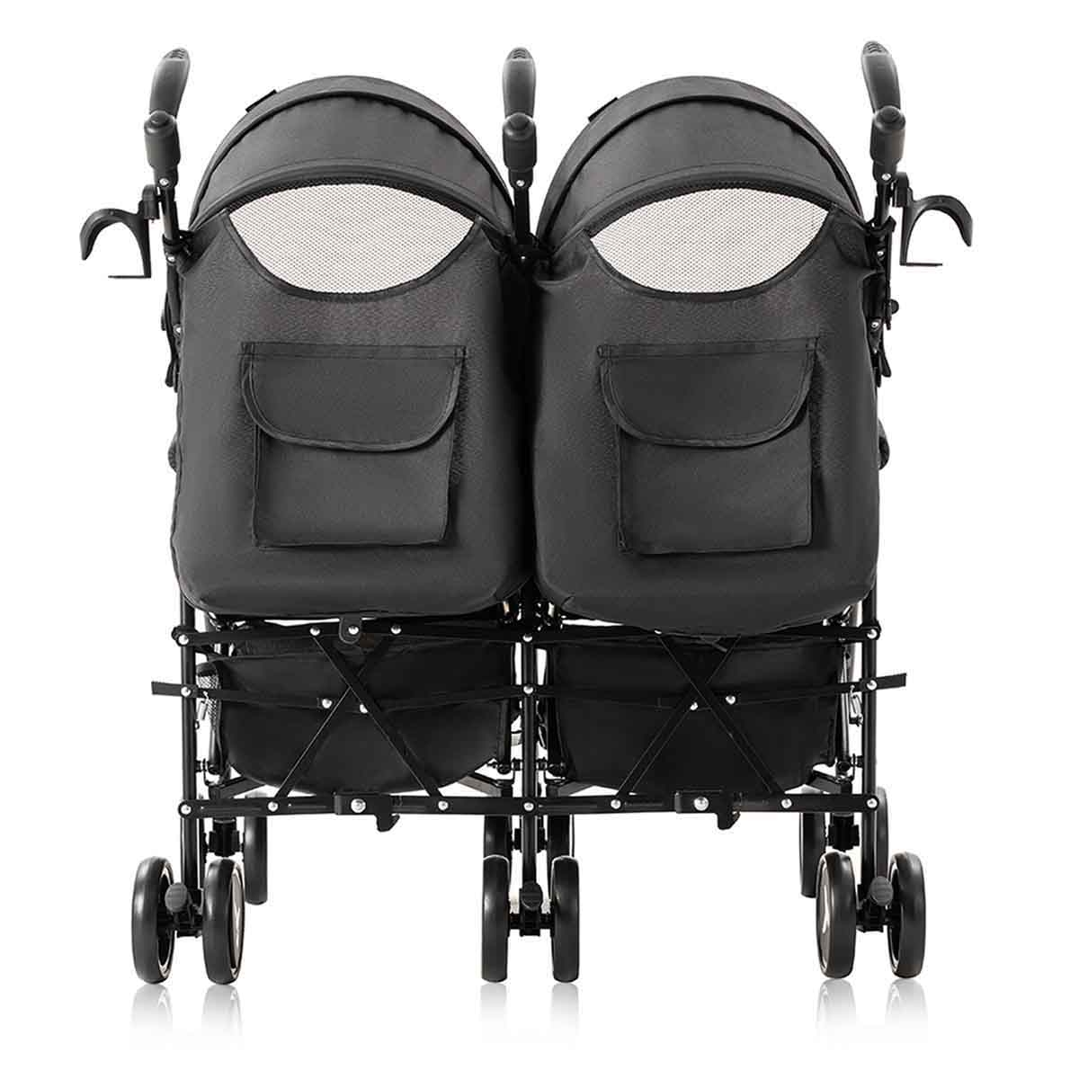 تيكنوم عربة أطفال مزدوجة فيلو باللون الأسود