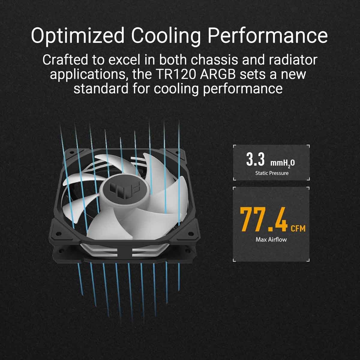 Asus Black TUF Gaming TR120 3-In-1 ARGB Fan