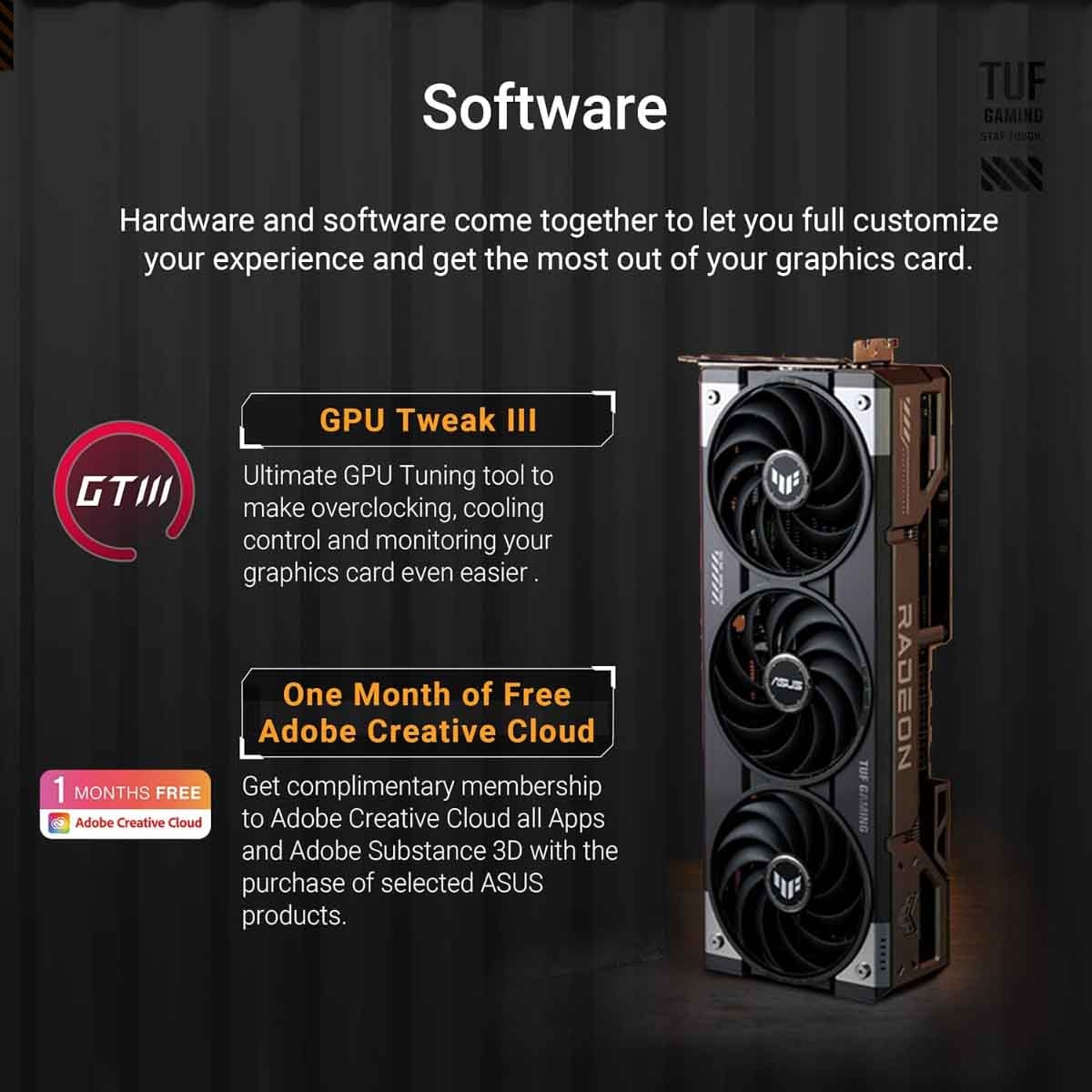 أسوس بطاقة رسومات تي يو إف آر إكس 9070 إكس تي أوفر كلوك 16 جيجابايت للألعاب