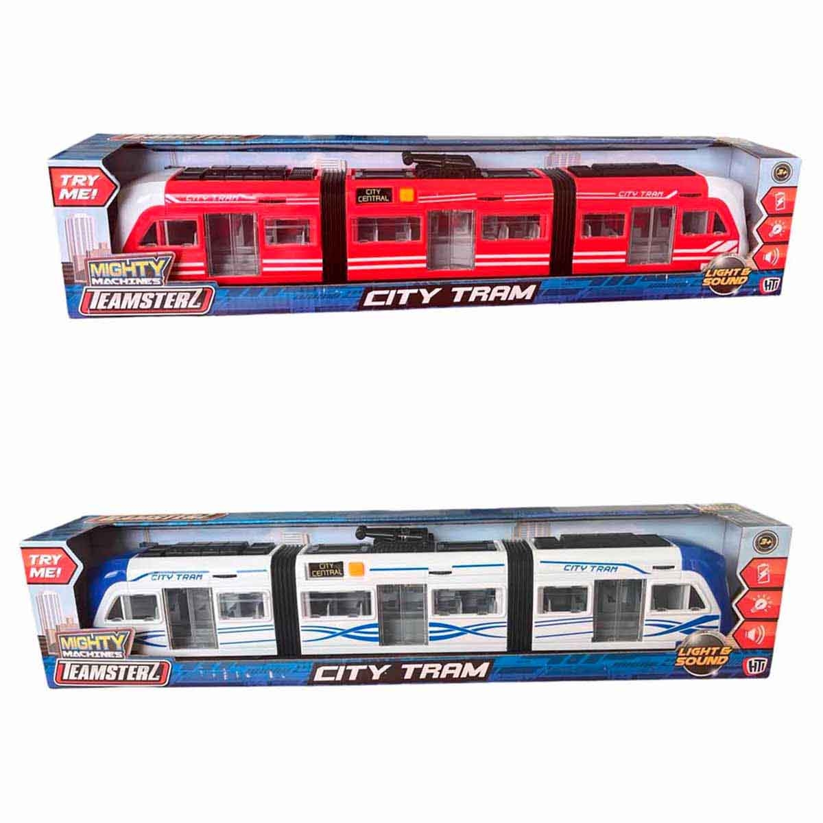 Teamsterz Small Light & Sound Assorted City Tram Unisex, 3-4 Years