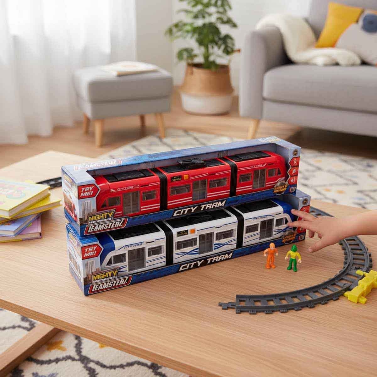 Teamsterz Small Light & Sound Assorted City Tram Unisex, 3-4 Years