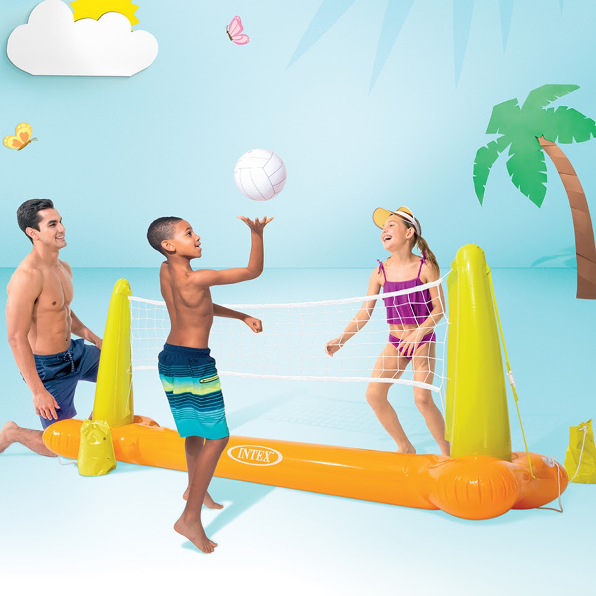 إنتكس لعبة كرة طائرة في المسبح القابل للنفخ للجنسين، 8-10 سنوات