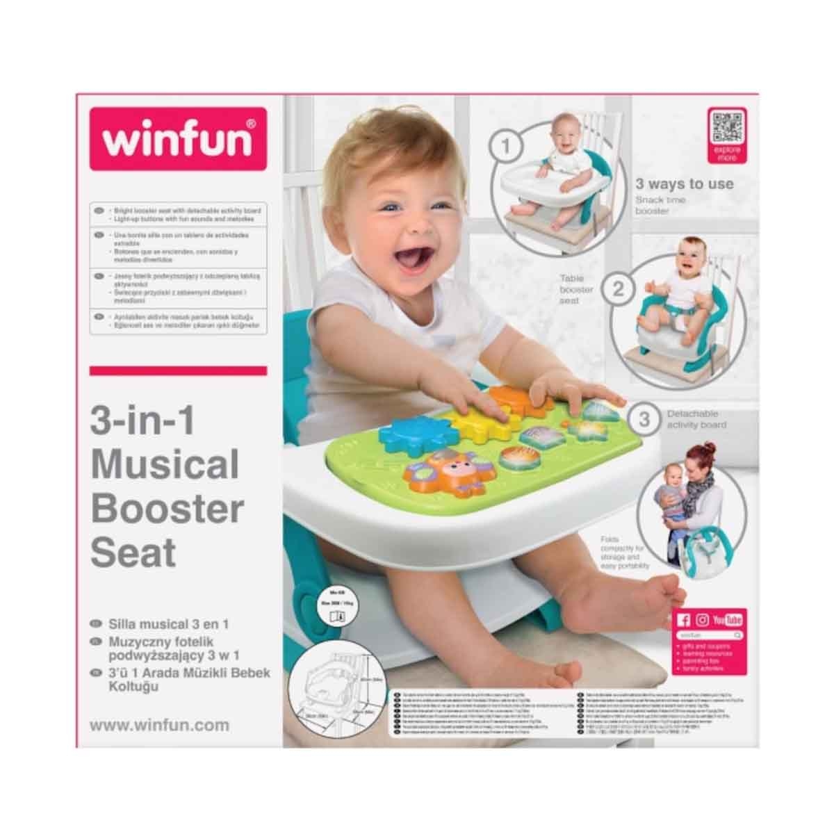 Winfun 3-in-1 Musical Booster Seat Toddler, 0-2 Years