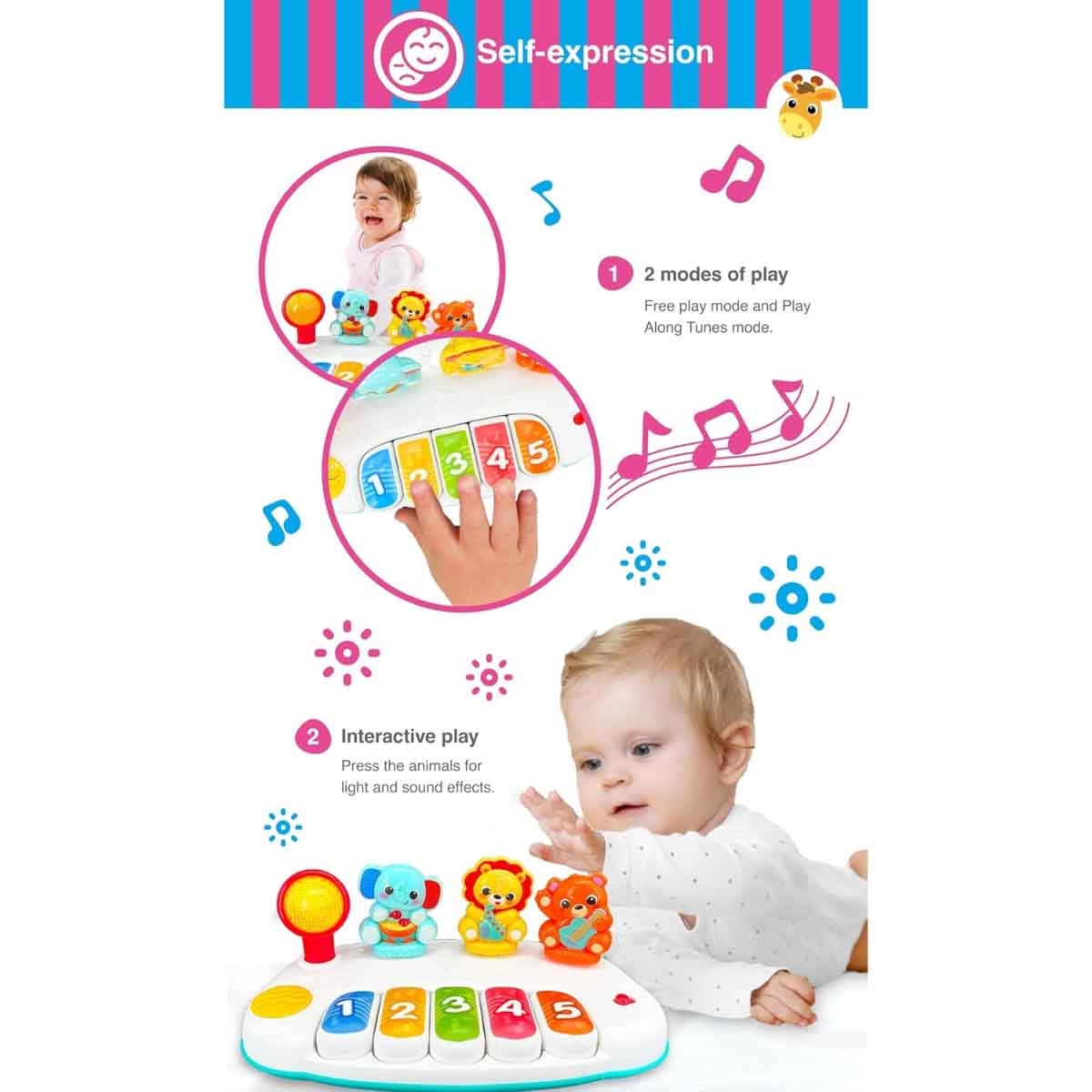 وين فن بيانو جانغل بالس للأطفال عمر 0-2 سنوات