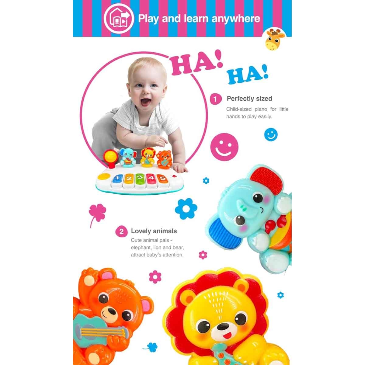 وين فن بيانو جانغل بالس للأطفال عمر 0-2 سنوات